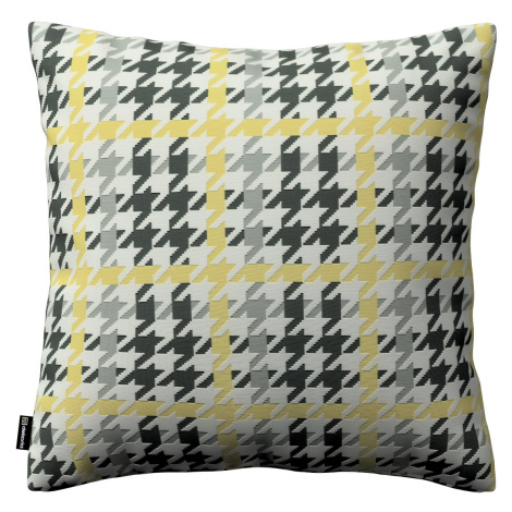 Dekoria Kinga - potah na polštář jednoduchý, žluto-šedo-černé pepito, 50 x 50 cm, SALE - doprode