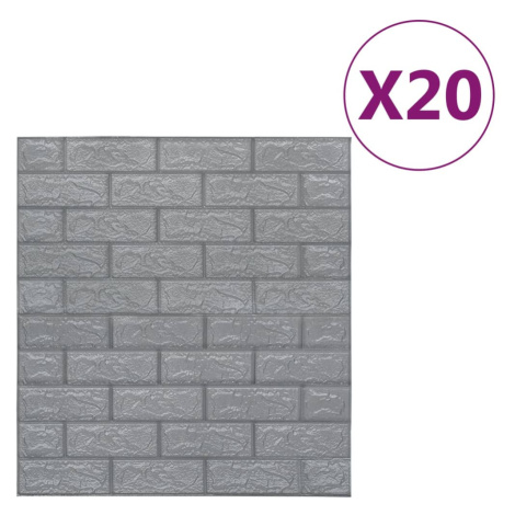 vidaXL 3D tapeta cihly samolepící 20 ks antracitová