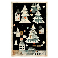 Ilustrace A Paper Village At Night, Treechild, 26.7x40 cm