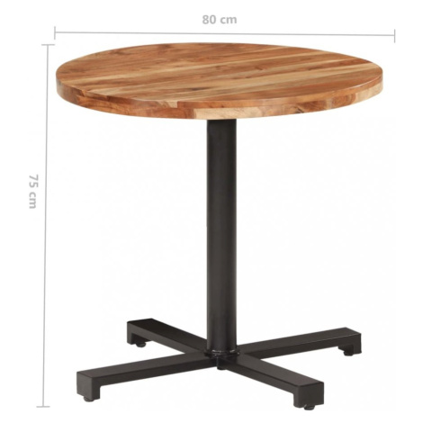 Bistro stůl kulatý hnědá / černá Dekorhome ø 80 cm vidaXL