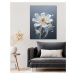 Obrazy na stěnu - Bílá kytka v kapkách deště Rozměr: 40x50 cm, Rámování: vypnuté plátno na rám