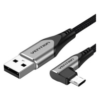 Vention Reversible 90° USB 2.0 -> microUSB Cotton Cable Gray 1m Aluminium Alloy Type