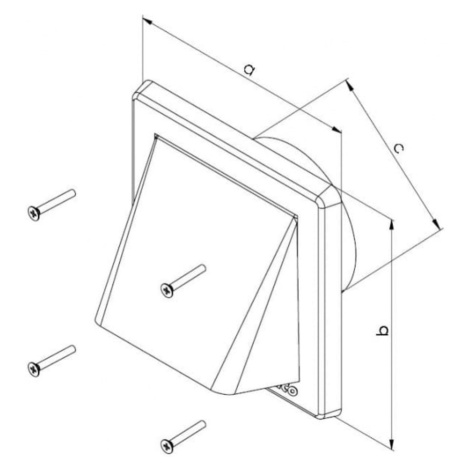 Větrací mřížka gravitační - klapka 175x175 GK/125 bílá Haco