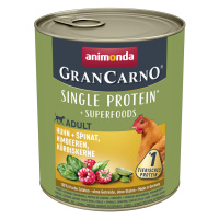 Animonda GranCarno Adult Superfoods 24 x 800 g - kuřecí + špenát, maliny, dýňová semínka