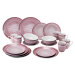 vanWell Porcelánový jídelní servis, 16dílná / 24 (porcelain, 24dílná sada, růžová)