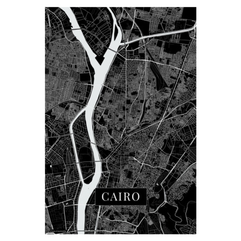 Mapa Cairo black, 26.7 × 40 cm