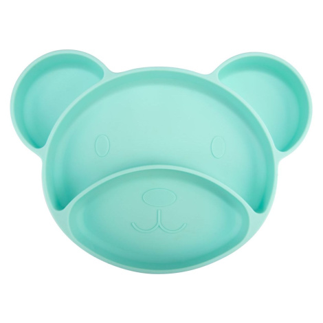 Canpol babies Silikonový dělený talíř s přísavkou medvídek tyrkysový
