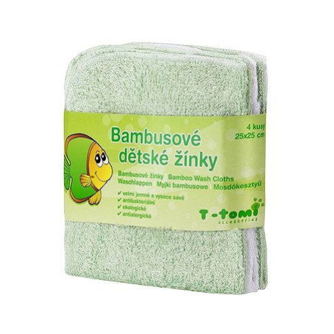 T-TOMI Bambusové žínky 4 ks - Zelená