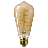 Philips LED filament žárovka E27 ST64 4W (25W) 250lm 1800K stmívatelná, jantarová