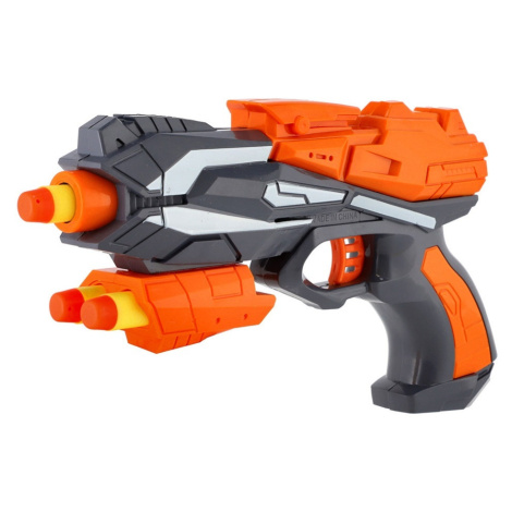Pistole oranžová na pěnové náboje plast + 5ks nábojů oranžová Teddies