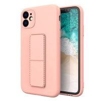 Kickstand silikonový kryt na iPhone 11 Pro, růžový