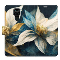 iSaprio flip pouzdro Gold Flowers pro Xiaomi Redmi Note 9