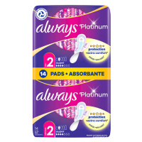 Always Platinum Super (Velikost 2) Hygienické Vložky S Křidélky 14 ks