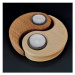 AMADEA Dřevěný svícen jin - jang, masivní dřevo,15x11,5x3 cm