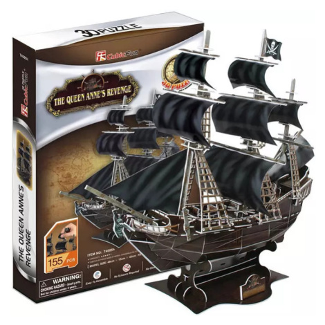 CUBICFUN Puzzle pirátská loď Queen Anne´s Revenge 3D model 155 dílků