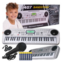 Keyboard Varhany Piano Pro Výuku Mikrofon Napájecí Adaptér 54 Kláves baterie A