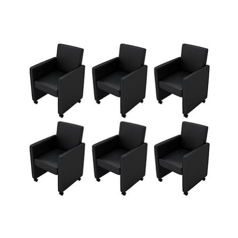 Jídelní židle 6 ks černé umělá kůže SHUMEE