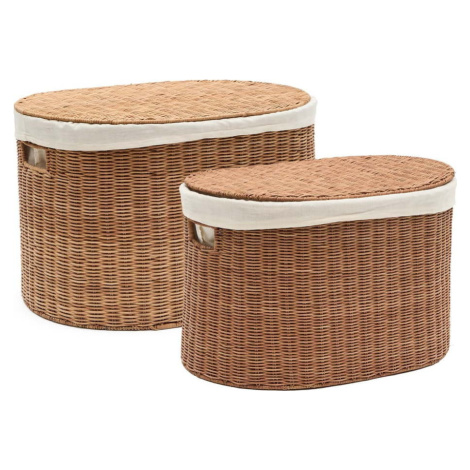 Ratanové košíky v sadě 2 ks 50x36x32 cm Indali – Kave Home