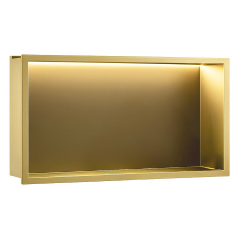 REA VESTAVNÁ KOUPELNOVÁ POLICE LED 30x60 brush gold REA-08543