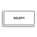 Accept Piktogram "SKLEPY" (160 × 80 mm) (bílá tabulka - černý tisk)