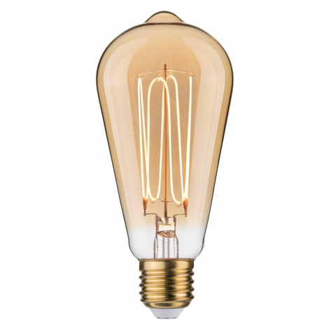 PAULMANN Rustic Shine Standard 230V LED žárovka E27 Filament I-Form 4,2W 1800K stmívatelné zlatá