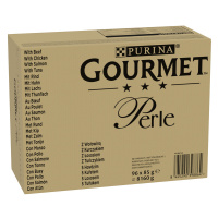 Gourmet Perle kapsičky, 96 x 85 g - 25 % sleva - Hovězí, Kuřecí, Losos, Tuňák