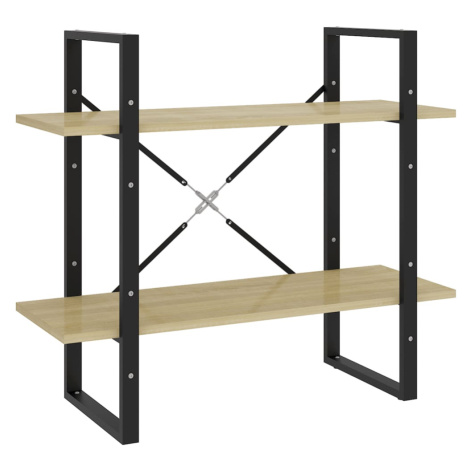 vidaXL Knihovna se 2 policemi dub sonoma 80x30x70 cm kompozitní dřevo