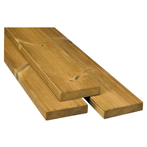 Terasové prkno jemně žebr./hladké, termoborovice 210 x 2,6 x 11,7 cm