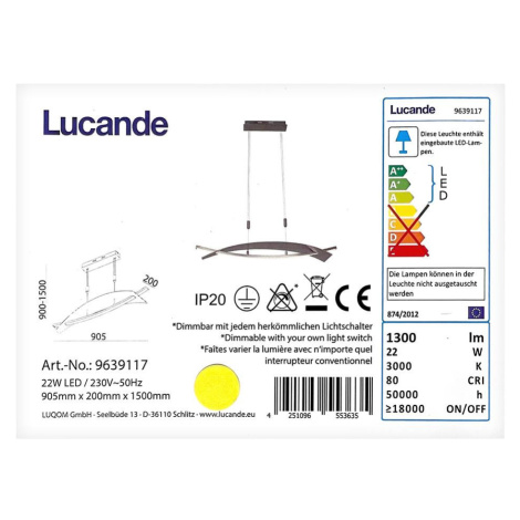 Lucande Lucande - LED Stmívatelný lustr na lanku MARIJA LED/22W/230V