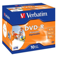 VERBATIM DVD-R AZO 4,7GB, 16x, printable, jewel case 10 ks