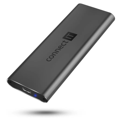 Connect IT AluSafe externí box pro SSD disky M.2 NVMe, 10 Gbps, USB-C CEE-7050-AN, antracitový -