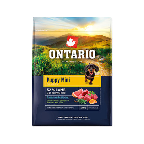 Ontario Puppy Mini Lamb & Brown Rice 2,25 kg