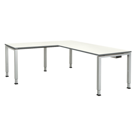mauser Kombinovaný psací stůl s nohami ze čtvercové/obdélníkové trubky, v x š x h 650 - 850 x 18