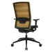 Topstar Kancelářská otočná židle AirWork, s područkami, synchronní mechanika, černá, okrová