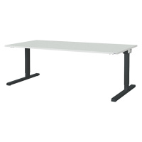 mauser Výškově nastavitelný obdélníkový stůl, š x h 2000 x 900 mm, deska ve světlé šedé barvě, p