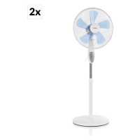 Klarstein Summerjam, 2 x stojanový ventilátor, sada dvou ventilátorů, 50 W, 3 stupně, bílá barva