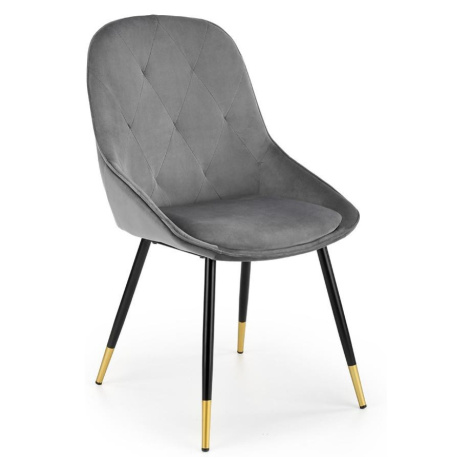 Židle K437 látka velvet/kov popelavě šedá BAUMAX