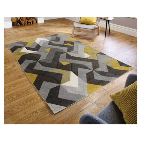 Kusový koberec Hand Carved Aurora Grey/Ochre 200x290 cm Flair Rugs