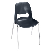 Skořepinová židle z polypropylenu, bez čalounění, antracitová, bal.j. 2 ks