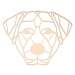 Dřevěný geometrický obraz - Labradorský retrívr 65 cm Barva:: Přírodní