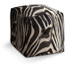 Sablio Taburet Cube Detail zebra: 40x40x40 cm