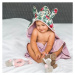 BabyOno Baby Ono Froté župan - ručník s kapucí 100x100cm BUNNY EARS růžové