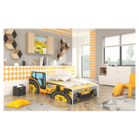 ArtAdrk Dětská auto postel TRACTOR Barva: Žlutá, Provedení: 80 x 160 cm