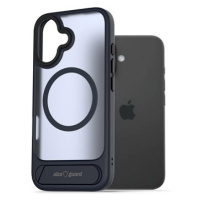 AlzaGuard Matte Case with Stand Compatible with MagSafe for iPhone 16 tmavě modrý