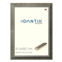 DANTIK rámeček 21 × 29,7, AMALFI piccola šedý sklo čiré