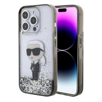 Pouzdro Karl Lagerfeld Liquid Glitter Ikonik Pro Iphone 15 Pro Transparentní