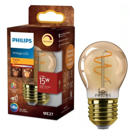LED Stmívatelná žárovka VINTAGE Philips P45 E27/2,7W/230V 1800K 872110304893600
