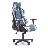 Herní židle CAYMAN – plast, látka, šedá / modrá