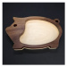 AMADEA Dřevěná miska mozaika ve tvaru prasete, masivní dřevo, 2 druhy dřevin, rozměr 20x12,50x2,