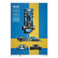 Umělecký tisk Tyrrell - P34 - Blueprint - 1976, Automobilist, 50 × 70 cm